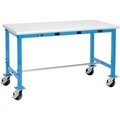 Global Equipment Mobile Packing Workbench W/Power Apron, ESD Safety Edge, 60"W x 30"D 607947AB
